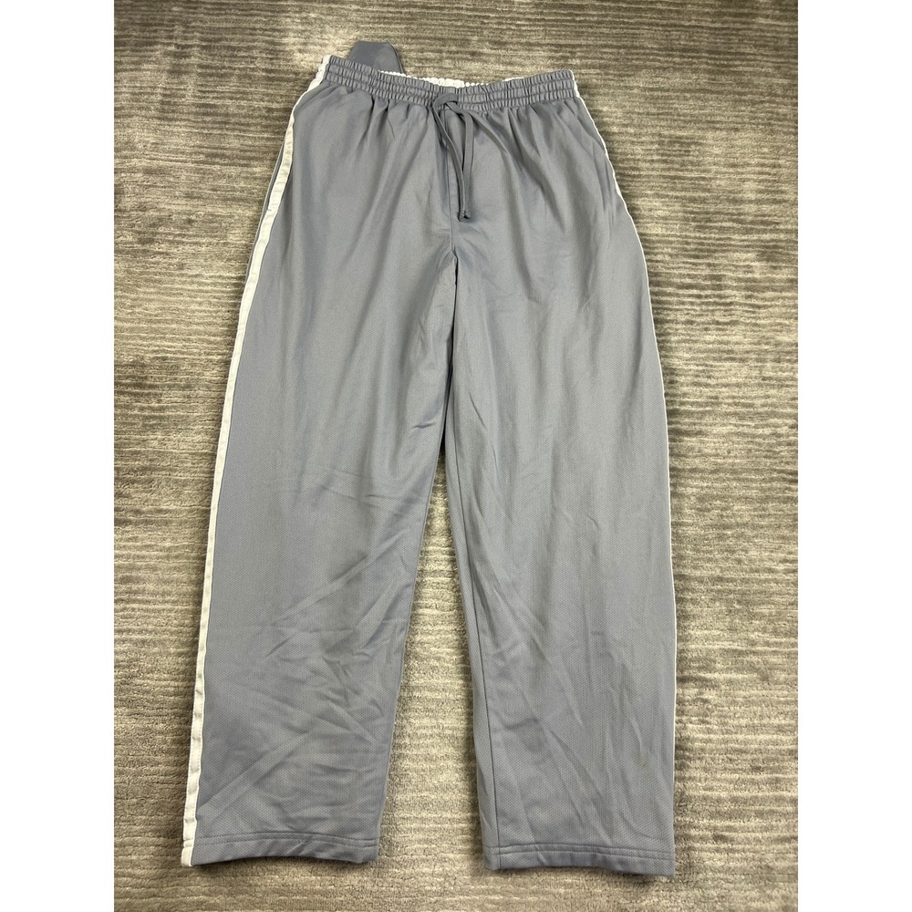 Athletic Works Training Pants Mens L Grey Mist Mesh Side Stripe AW17A105/B Zips